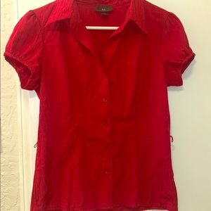 Red short sleeve blouse